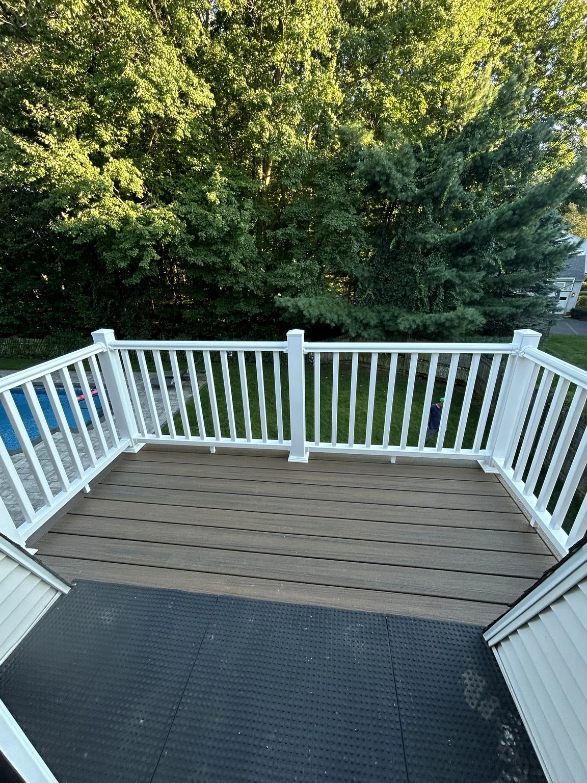 New deck railing installation