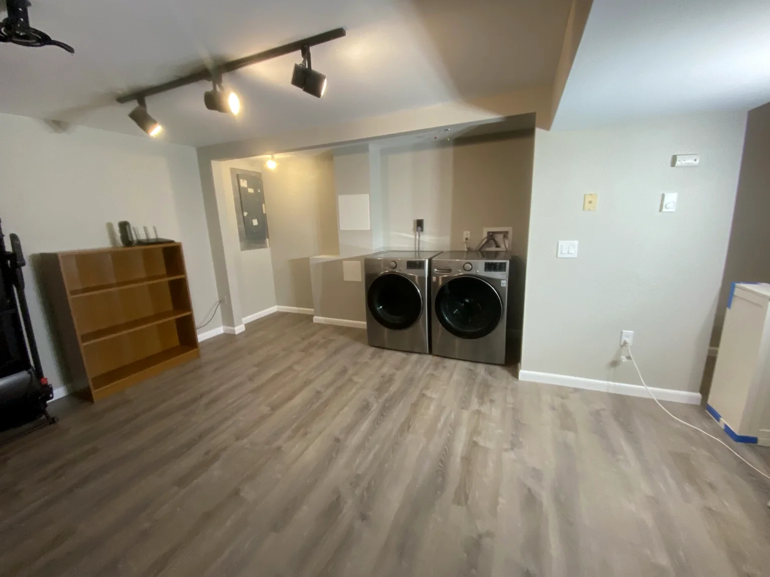 Finished laundry and basement space