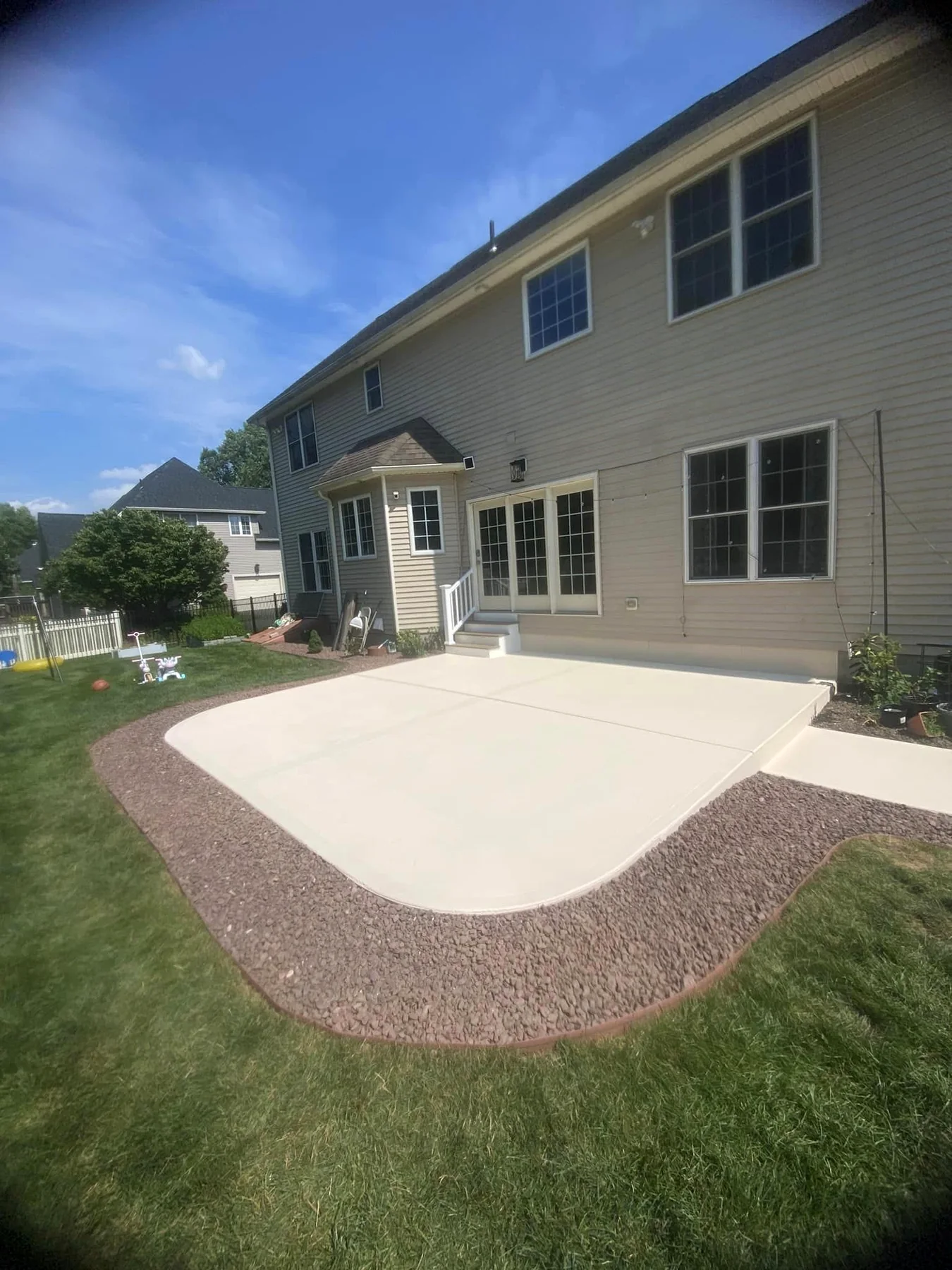 Patio after resurfacing and landscaping