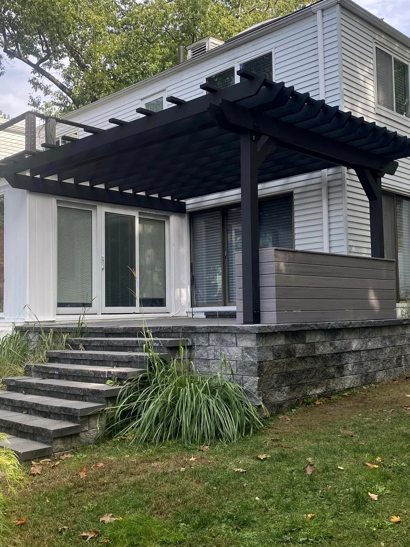 Finished pergola and outdoor living area